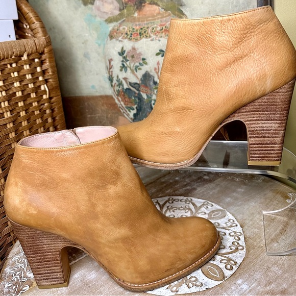 -NFS- EUC Stuart Weitzman “Demigran” Leather Ankle Boots. Pecan color. Size 8.5 - Picture 5 of 11